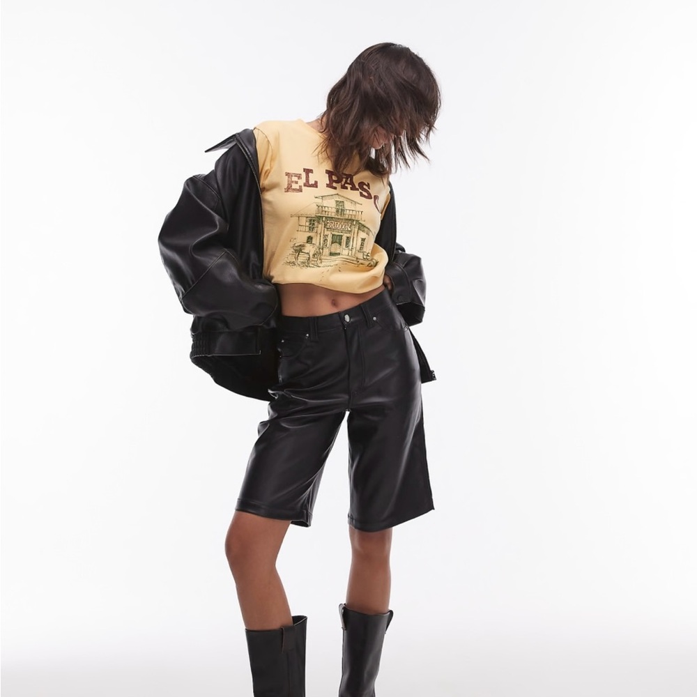 ASOS Black Faux Leather Women's Bermudas